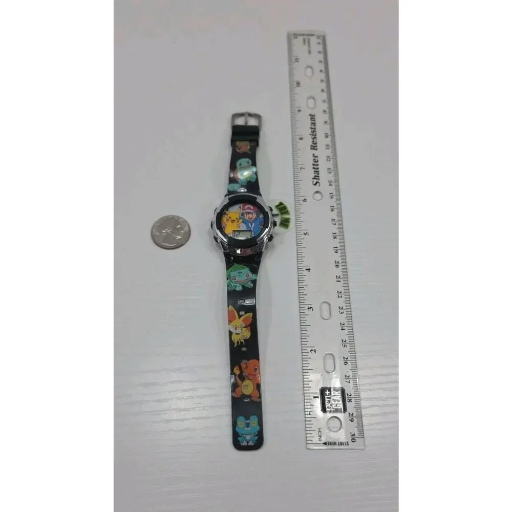 Pokemon Pikachu & Ash Digital Flashing LCD Digital Watch New Battery W256